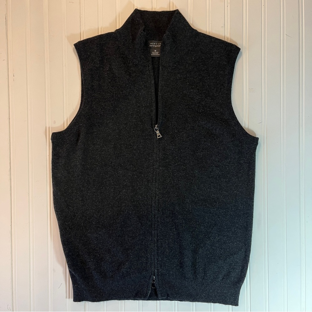The Men’s Store Bloomingdale’s 100% Cashmere Zip Vest Black Size Medium